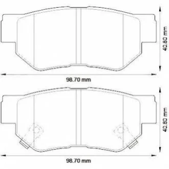 Гальмівні колодки зад. Hyundai Getz/Santa FE/Tucson 01- (mando) для Jurid 572557J фото товару