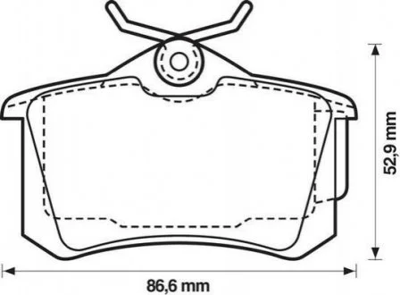 Гальмівні колодки зад. Golf III/IV/Passat/Audi A4/A6 (Lucas) для Jurid 573005J фото товару