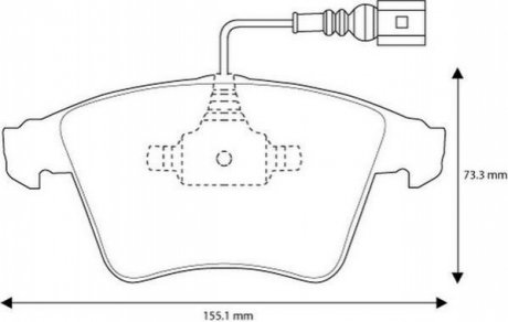 VW Тормозные колодки передние с датч.T5 03- Jurid 573160J (фото 1)
