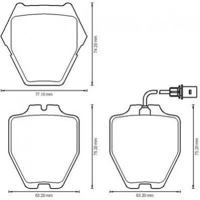 <strong>JURID Тормозные колодки перед. (с пр. датч.) AUDI A6/S6 97-05 VW Passat 00-05, Phaeton 02- Jurid 573208J (фото 1)</strong>