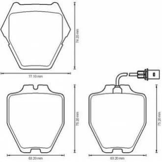 JURID Тормозные колодки перед. (с пр. датч.) AUDI A6/S6 97-05 VW Passat 00-05, Phaeton 02- для Jurid 573208J фото товару