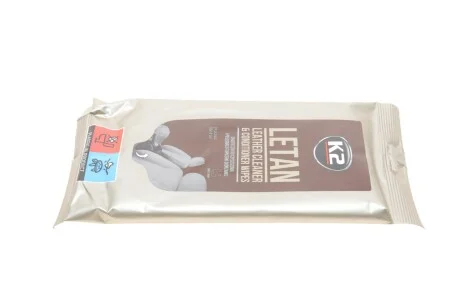 Вологі серветки для очищення шкіряної оббивки/ LETAN LEATHER CLEANER & CONDITIONNER WIPES для K2 K210 фото товару