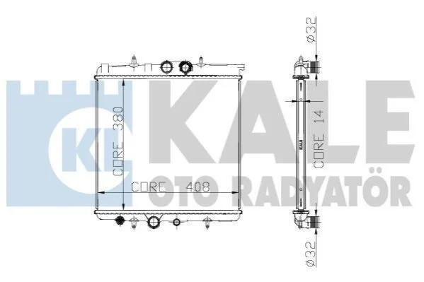 <strong>KALE PEUGEOT Радиатор охлаждения 307 1.4 00- Kale-oto-radyator 213200 (фото 1)</strong>