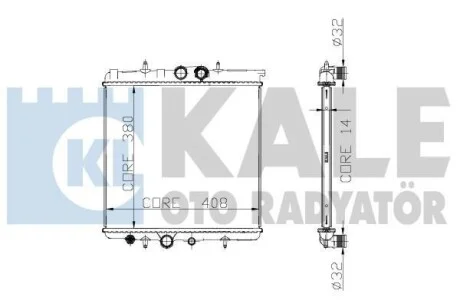 KALE PEUGEOT Радиатор охлаждения 307 1.4 00- для Kale-oto-radyator 213200 фото товара