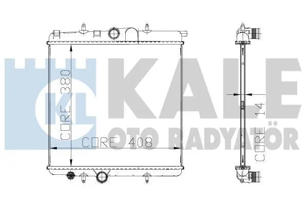 <strong>KALE PEUGEOT Радіатор охолодження 206 1.1/1.6 Kale-oto-radyator 216799 (фото 1)</strong>