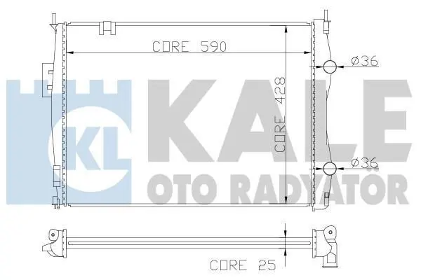 <strong>Радиатор охлаждения двигателя (паяный) Nissan Qashqai (06-) 2.0i MCVT K Kale-oto-radyator 342055 (фото 1)</strong>