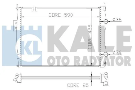 Радиатор охлаждения двигателя (паяный) Nissan Qashqai (06-) 2.0i MCVT K для Kale-oto-radyator 342055 фото товара