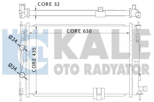 <strong>Радіатор охолодження двигуна (паяний) Nissan Qashqai (07-) 2.0dCi KALE OTO RADYATOR Kale-oto-radyator 342060 (фото 1)</strong>