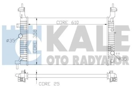 KALE OPEL Радіатор системи охолодження двигуна Meriva A 1.7DTi 03- для Kale-oto-radyator 342065 фото товара