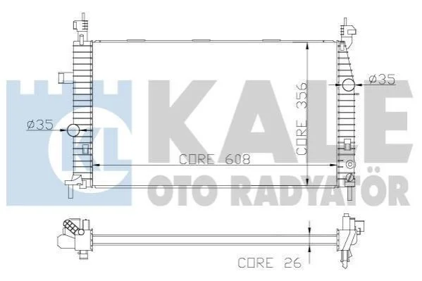 <strong>KALE OPEL Радіатор охолодження двиг. Meriva A 1.4/1.8 Kale-oto-radyator 342070 (фото 1)</strong>