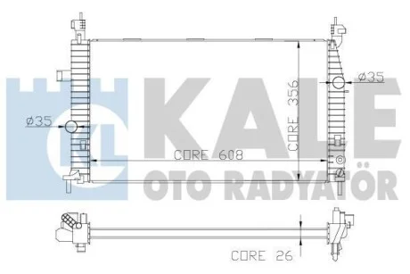 KALE OPEL Радіатор охолодження двиг. Meriva A 1.4/1.8 для Kale-oto-radyator 342070 фото товару