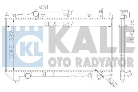 KALE TOYOTA Радиатор охлаждения Avensis 2.0 97- для Kale-oto-radyator 342130 фото товару
