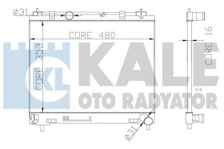 KALE TOYOTA радіатор охолодження Yaris 1.4 D-4D 05- для Kale-oto-radyator 342140 фото товара