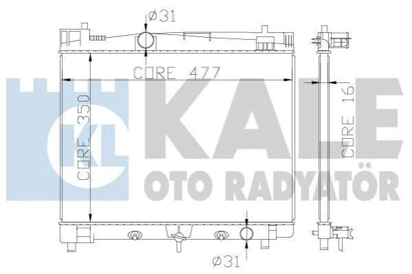 <strong>KALE TOYOTA Радіатор охолодження двиг. (з АКПП) Yaris 1.0/1.3 05- Kale-oto-radyator 342210 (фото 1)</strong>