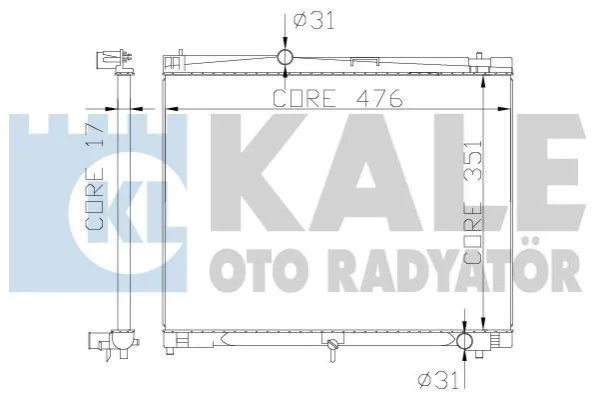 <strong>KALE TOYOTA радіатор охолодження Yaris 1.0/1.3 05- Kale-oto-radyator 342215 (фото 1)</strong>