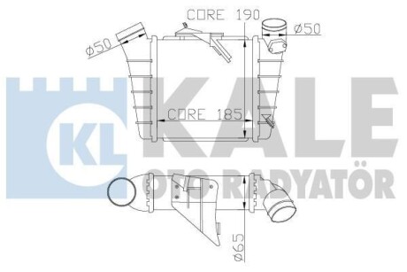 KALE VW Інтеркулер Polo, Skoda Fabia I, II, Roomster 1.4/1.9TDI Kale-oto-radyator 342300 фото товару