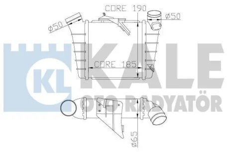 KALE VW Інтеркулер Polo, Skoda Fabia I, II, Roomster 1.4/1.9TDI для Kale-oto-radyator 342300 фото товару