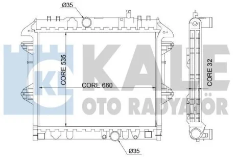 KALE TOYOTA Радіатор сист. охолодження двигуна з АКПП Hilux VII 2.5.3.0 D-4D 05- для Kale-oto-radyator 342335 фото товара