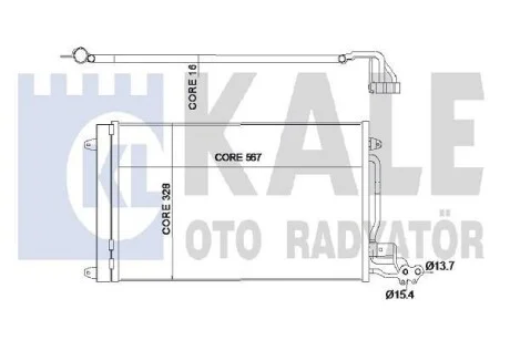 Радіатор кондиціонера Audi A1, Seat Ibiza IV / Toledo IV, Skoda Fabia II KALE OTO RADYATOR для Kale-oto-radyator 342395 фото товару