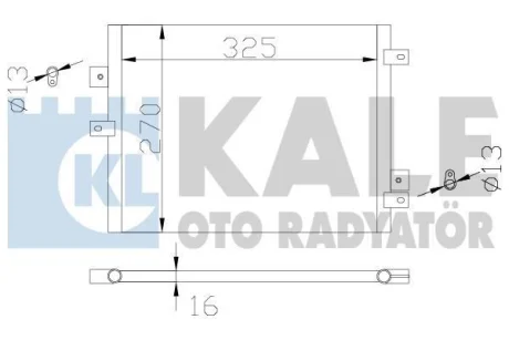 KALE PORSCHE Радіатор кондиціонера (конденсатор) 911 3.6, 3.8 05-, CAYMAN 2.7-... 06- для Kale-oto-radyator 342440 фото товару