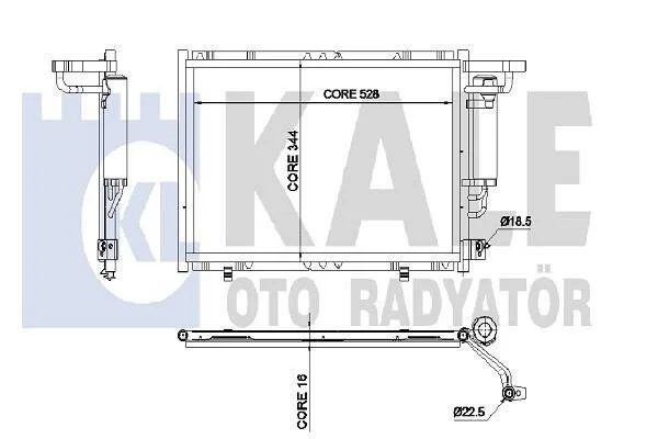 <strong>KALE FORD Радіатор кондиціонера (конденсатор) B-MAX 1.5 TDCi 12-, FIESTA VI 08- Kale-oto-radyator 342520 (фото 1)</strong>