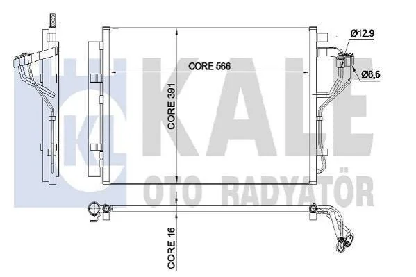 <strong>Радиатор кондиционера Hyundai Elentra, I30, Kia Ceed, Pro Ceed KALE OTO RADYATOR Kale-oto-radyator 342525 (фото 1)</strong>