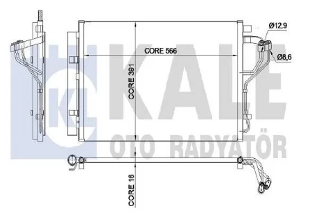 Радиатор кондиционера Hyundai Elentra, I30, Kia Ceed, Pro Ceed KALE OTO RADYATOR для Kale-oto-radyator 342525 фото товара