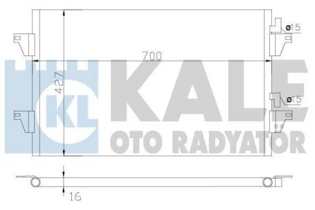 KALE RENAULT Радіатор кондиціонера (конденсатор) Espace IV, Laguna II 01- для Kale-oto-radyator 342590 фото товару