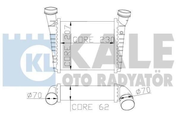<strong>KALE VW Інтеркулер Passat, Skoda SuperB I 1.9/2.0TDI 01- Kale-oto-radyator 342700 (фото 1)</strong>