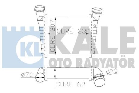 KALE VW Інтеркулер Passat, Skoda SuperB I 1.9/2.0TDI 01- Kale-oto-radyator 342700 фото товару