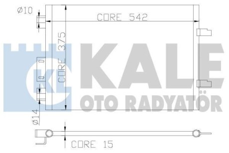 KALE RENAULT Радіатор кондиціонера (конденсатор) Clio II 01- Kale-oto-radyator 342835 фото товару