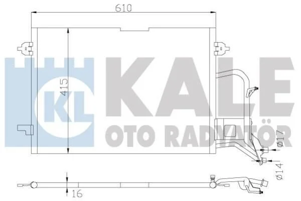 <strong>KALE VW Радіатор кондиціонера (конденсатор) Audi A4, Passat 94- Kale-oto-radyator 342935 (фото 1)</strong>