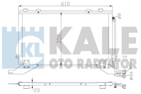 KALE DB Радіатор кондиціонера (конденсатор) W210 для Kale-oto-radyator 343045 фото товара
