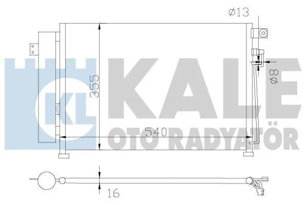 <strong>KALE KIA Радіатор кондиціонера (конденсатор) Rio II 1.5CRDi 05- Kale-oto-radyator 343125 (фото 1)</strong>