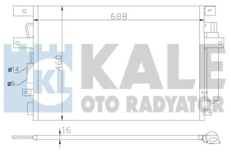 KALE CHRYSLER Радіатор кондиціонера (конденсатор) з осушувачем 300C,Lancia Thema для Kale-oto-radyator 343135 фото товара