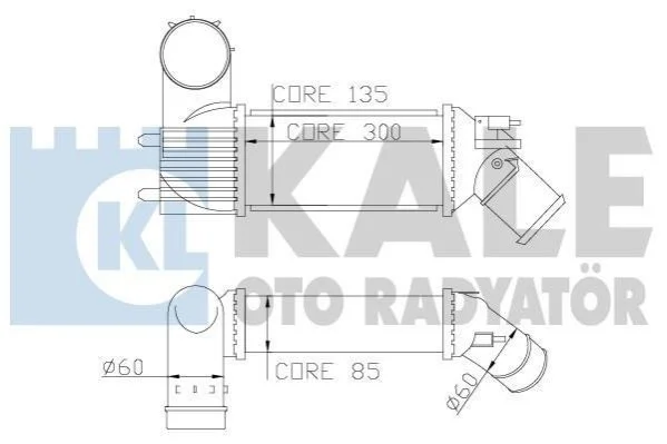 <strong>KALE CITROEN Інтеркулер C5 I,II,Peugeot 406,607 2.0/2.2HDI Kale-oto-radyator 343600 (фото 1)</strong>