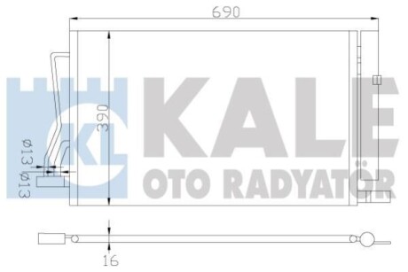 KALE FORD Радіатор охолодження двиг. Fiesta V,Fusion,Mazda 2 1.25/1.6 01- Kale-oto-radyator 349600 фото товара