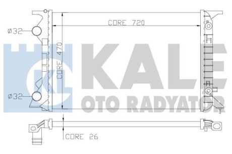 KALE AUDI Радіатор охолодження A4/5/6, Q5 2.0 09-, PORSCHE Kale-oto-radyator 353400 фото товару