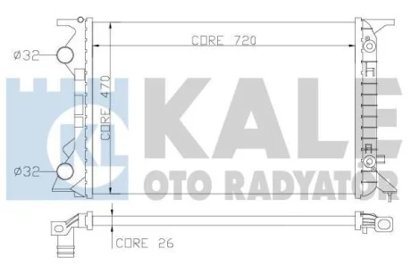 KALE AUDI Радіатор охолодження A4/5/6, Q5 2.0 09-, PORSCHE для Kale-oto-radyator 353400 фото товару