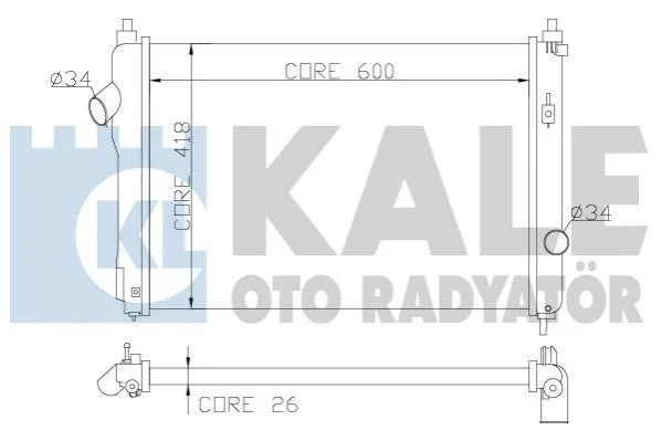 <strong>KALE CHEVROLET радіатор охолодження Aveo 1.4 08- Kale-oto-radyator 355100 (фото 1)</strong>