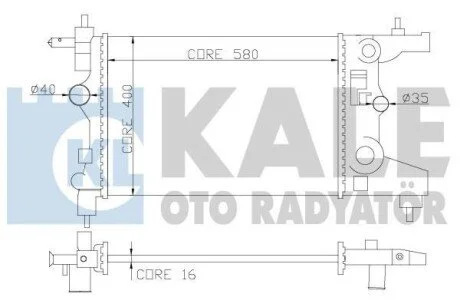 KALE OPEL Радіатор сист. охолодження двиг. Astra J, Chevrolet Cruze 1.6/1.8 09- для Kale-oto-radyator 355200 фото товара