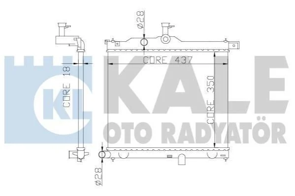 <strong>KALE HYUNDAI Радіатор охолодження двиг. i10 1.1/1.1CRDi 08- Kale-oto-radyator 358300 (фото 1)</strong>