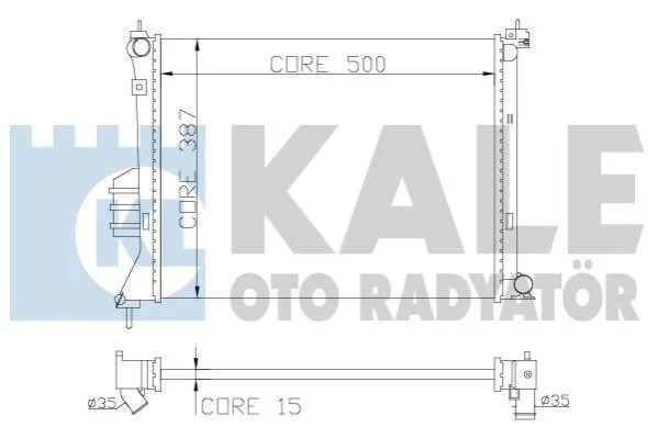 <strong>KALE HYUNDAI Радіатор охолодження двиг. i20 1.2/1.6 08- Kale-oto-radyator 358600 (фото 1)</strong>