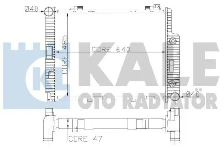 KALE DB Радіатор охолодження W210 2.9TD 96- для Kale-oto-radyator 361600 фото товара