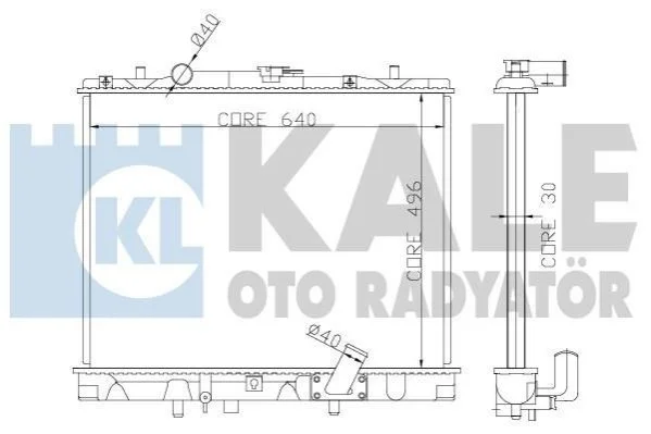 <strong>KALE MITSUBISHI Радіатор охолодження двигуна L200, Pajero Sport 2.5TD 98- Kale-oto-radyator 362400 (фото 1)</strong>