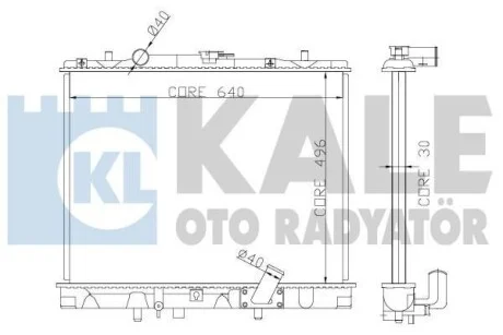 KALE MITSUBISHI Радіатор охолодження двигуна L200, Pajero Sport 2.5TD 98- для Mitsubishi Kale-oto-radyator 362400 фото товара