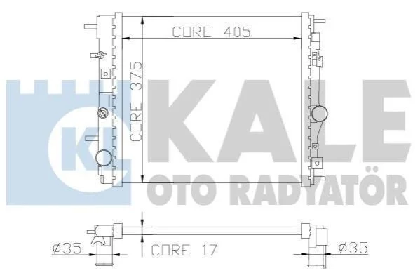 <strong>KALE MITSUBISHI Радіатор охолодження двиг. Colt IV, Lancer V 1.3/1.6 92- Kale-oto-radyator 362500 (фото 1)</strong>