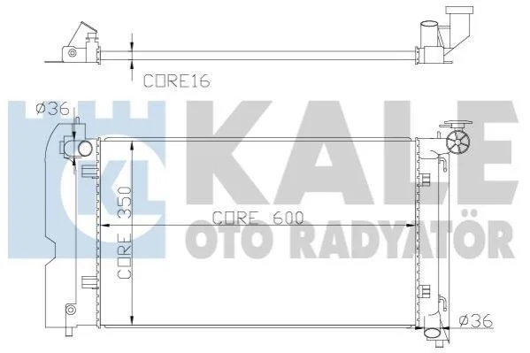 <strong>KALE TOYOTA Радіатор сист. охолодження двиг. з АКПП Avensis, Corolla 1.4/1.8 01- Kale-oto-radyator 366800 (фото 1)</strong>