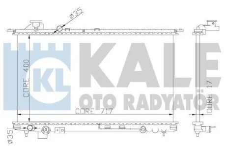 Радіатор охолодження Hyundai Sonata IV, Xg KALE OTO RADYATOR для Kale-oto-radyator 369300 фото товару
