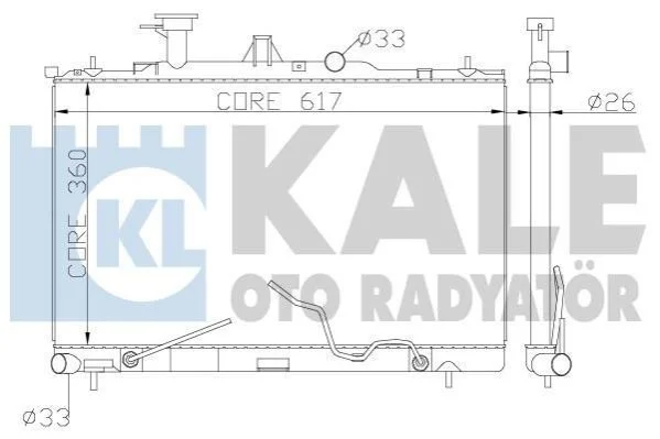 <strong>KALE HYUNDAI Радіатор охолодження Matriz 1.5CRDi/1.8 01- Kale-oto-radyator 369700 (фото 1)</strong>